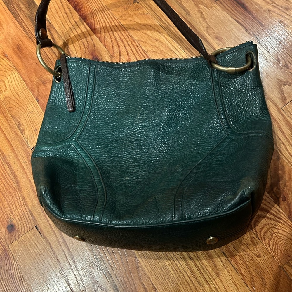 Kenneth Cole vintage Hunter Green leather Hobo Bag. - Picture 4 of 6